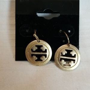 Gold Cut Out Round Dangle Earrings